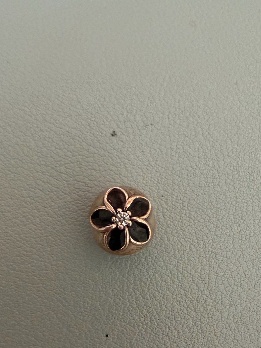 Pandora Flower Spacer Charm with Black Petals